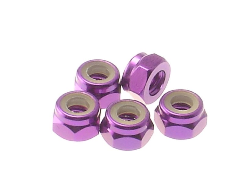 Hiro Seiko 4mm Alloy Nylon Nut Purple HS-69227