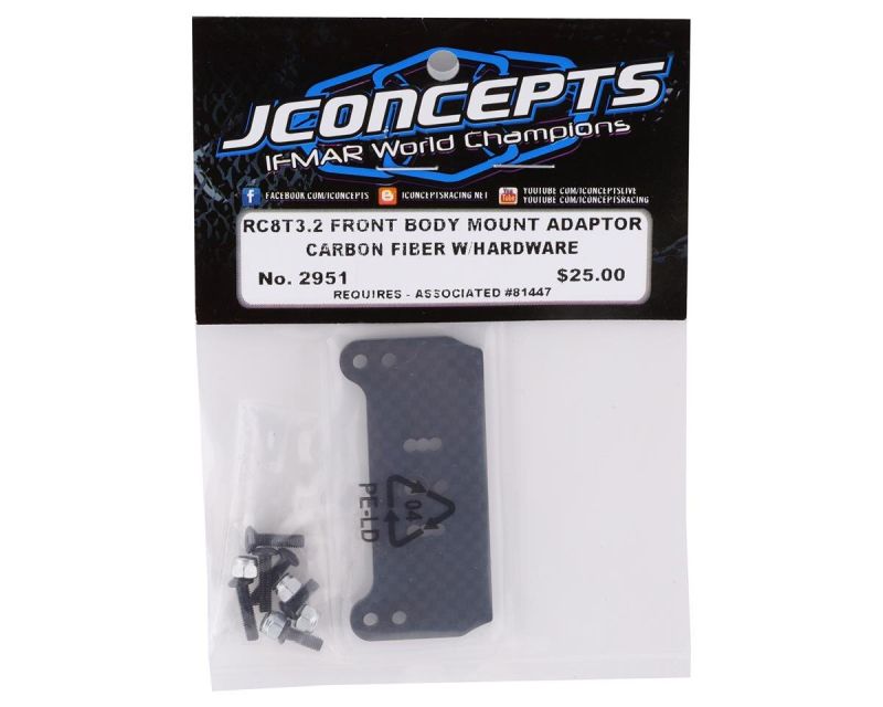 JConcepts F2 Truggy Karosseriehalter Adapter Carbon für RC8T3