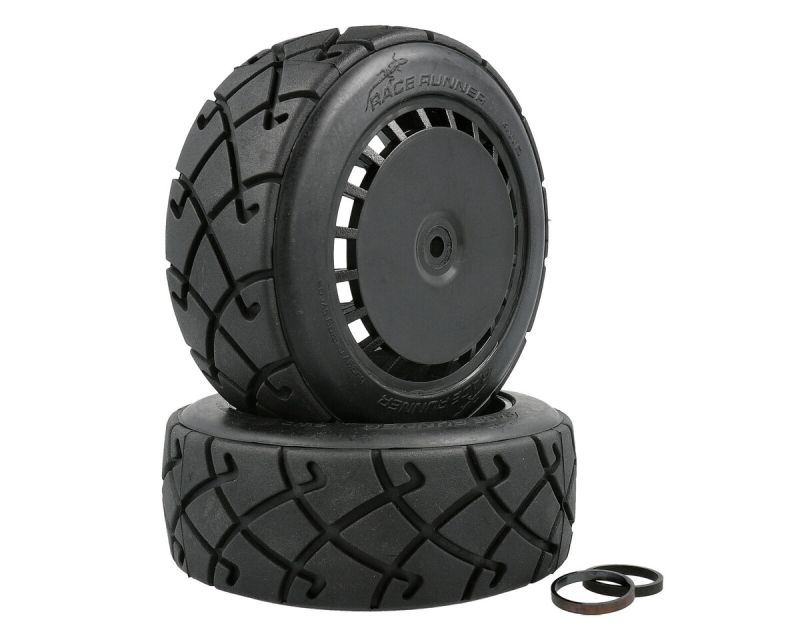 MCD XYZ Asphalt Tyre+SpeedDisk EVO BlackWheel Assy WhiteSpot M-07792-P-12B-XYMK