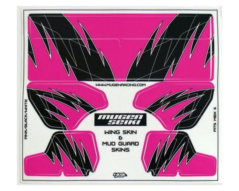 Mugen Seiki WING und MUD GUARD SKIN MBX6 PINK/BLACK MUGE1022-15
