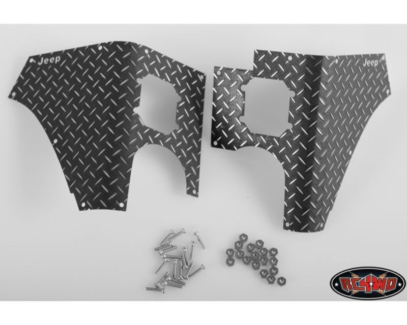 RC4WD Rear Diamond Plates Corner Set for Tamiya CC01 Wrangler Black RC4VVVC0063