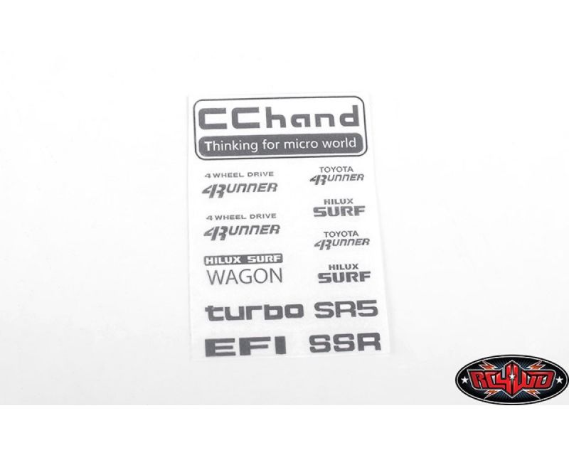 RC4WD Metal Logo Decal Sheet for 1985 Toyota 4Runner