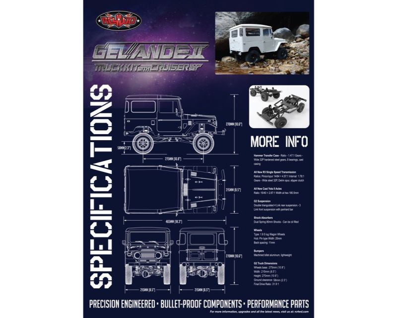 RC4WD Gelande II Truck Kit mit Cruiser Body Set