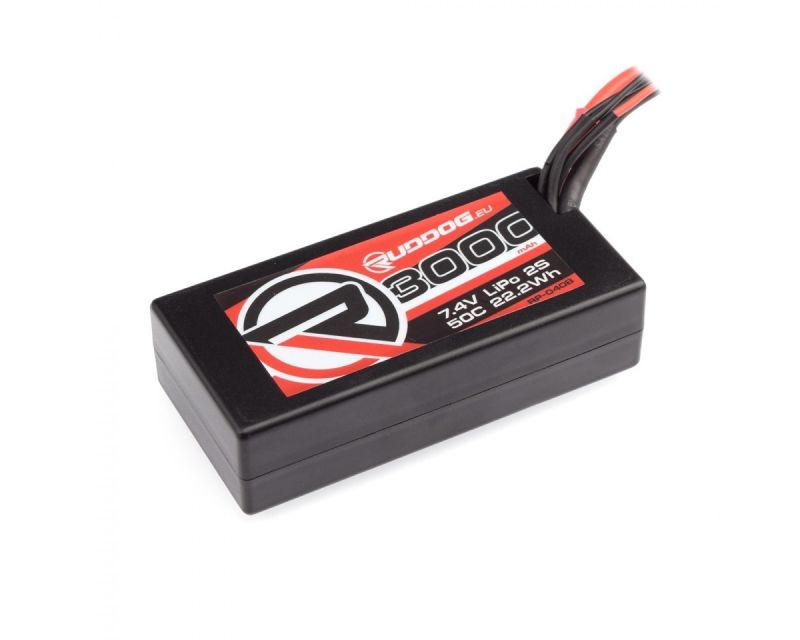 RUDDOG 3000mAh 50C 7.4V LiPo Short Stick Pack Akku mit XT60 Stecker RP-0408