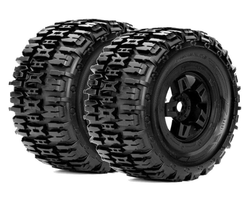 Roapex Reifen 1/8 Monster Truck montiert Schwarz Felgen 17mm Hex Renegade RXR4001-B