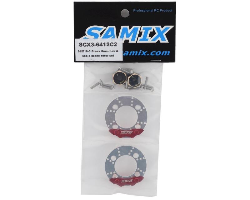 Samix Messing Radmitnehmer 8mm und Bremsscheiben für SCX10-3
