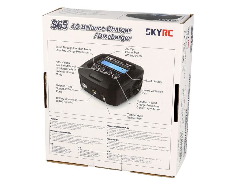 SkyRC S65 AC Ladegerät LiPo 2-4S 6A 65W
