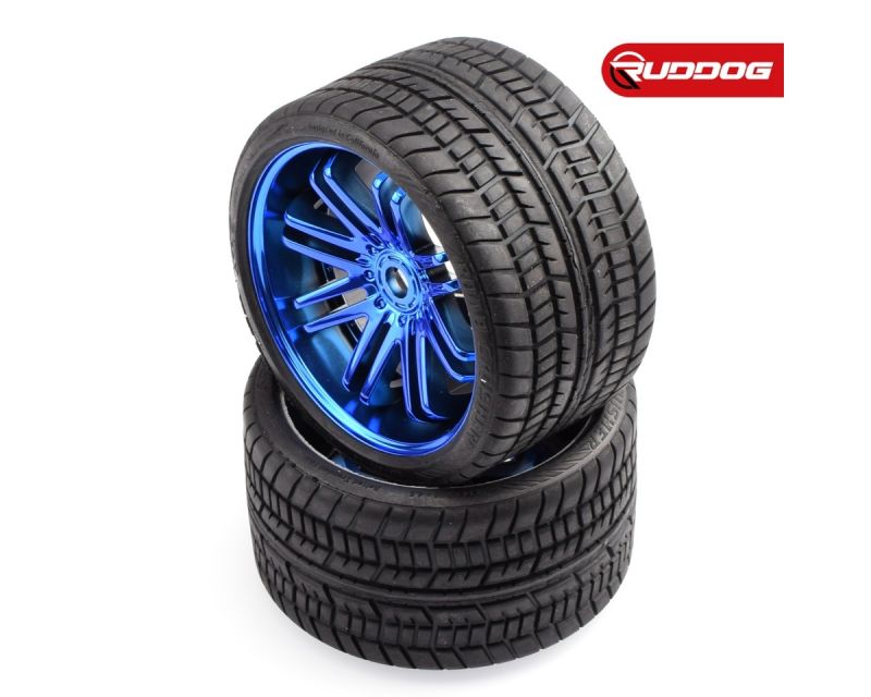 Sweep Road Crusher Onroad Belted tire Blue wheels 1/4 offset 146mm Diameter SR-SRC0001BC