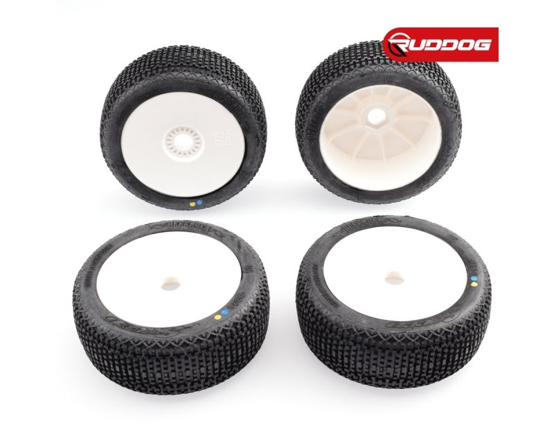 Sweep DEFENDER Red soft X Pre-glued set tires White wheels SR-SWPW-314RXP