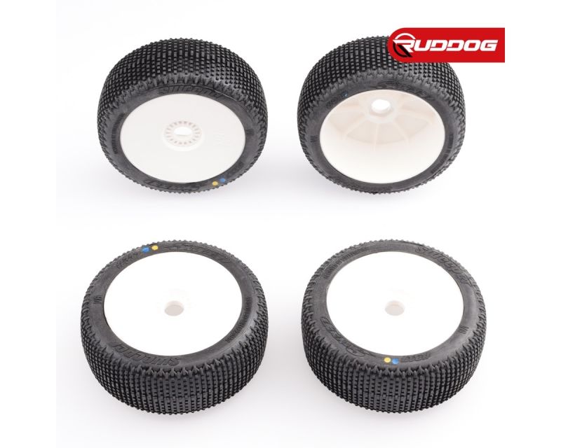 Sweep SWEEPER Blue Extra soft X Pre-glued set 8th Buggy tires White wheels SR-SWPW-317BXP