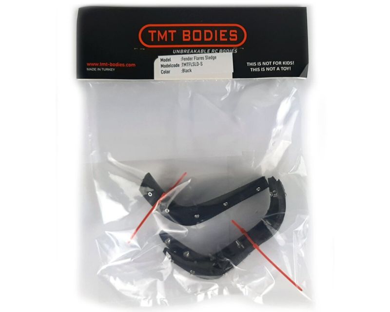 TMT Fender Flares schwarz mit Schrauben für Traxxas Sledge