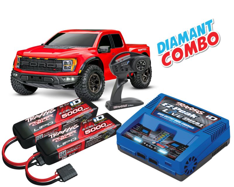 Traxxas Ford F-150 Raptor-R 4x4 VXL rot Diamant Combo TRX101076-4-RED-DIAMANT-COMBO