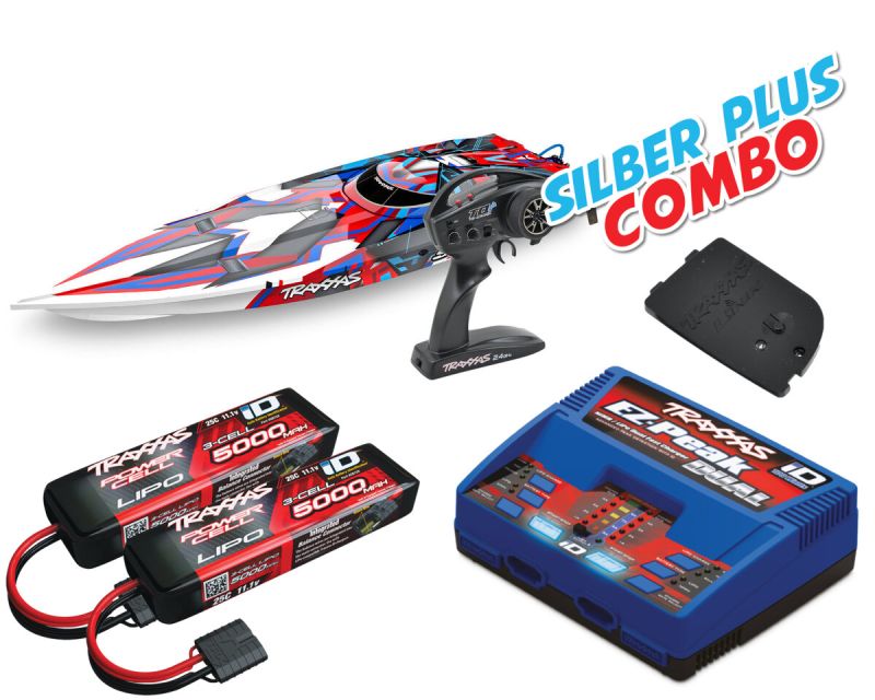 Traxxas SPARTAN rot Silber Plus Combo TRX57076-4-REDR-SILBER-PLUS-COMBO