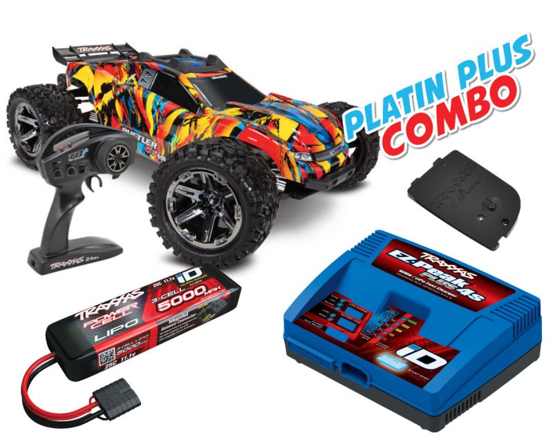 Traxxas Rustler 4x4 VXL Brushless Solar Flare Platin Plus Combo TRX67076-4SLRF-PLATIN-PLUS-COMBO