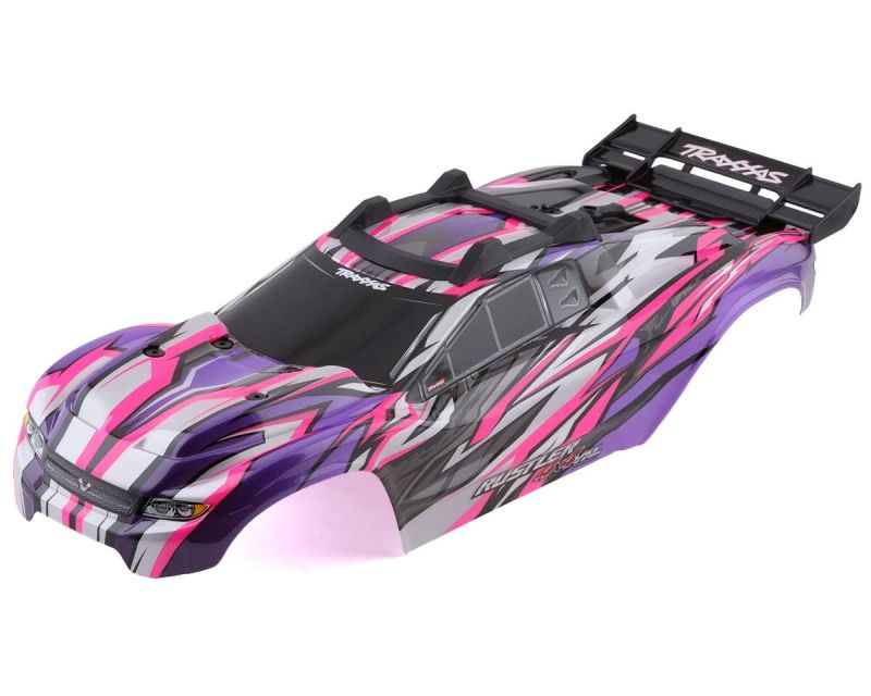 Traxxas Karosserie Rustler 4x4 VXL pink mit Karosseriehalterung TRX6717P