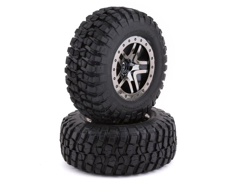 Traxxas SCT Split Spoke Reifen auf Felge schwarz chrome TRX6873T