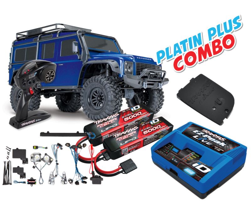 Traxxas TRX-4 Land Rover Defender blau Platin Plus Combo TRX82056-4-BLUE-PLATIN-PLUS-COMBO