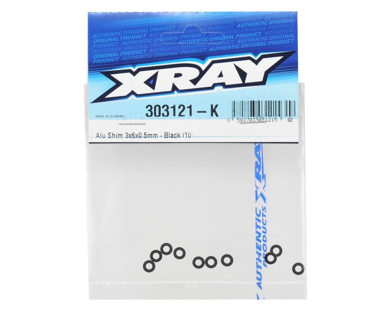 XRAY Unterlegsscheiben Set 3x6x0.5mm schwarz