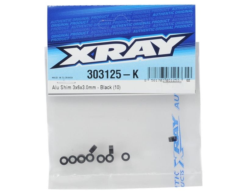 XRAY Unterlegsscheiben Set 3x6x3mm schwarz