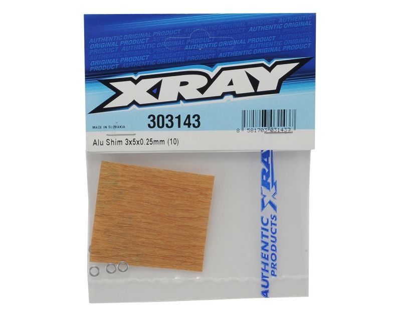 XRAY Alu Unterlegscheiben 3x5x0.25mm silber
