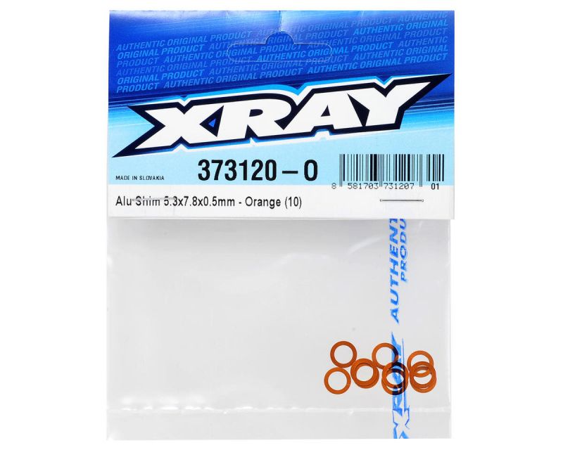 XRAY Alu Unterlegscheiben 5.3x7.8x0.5mm orange