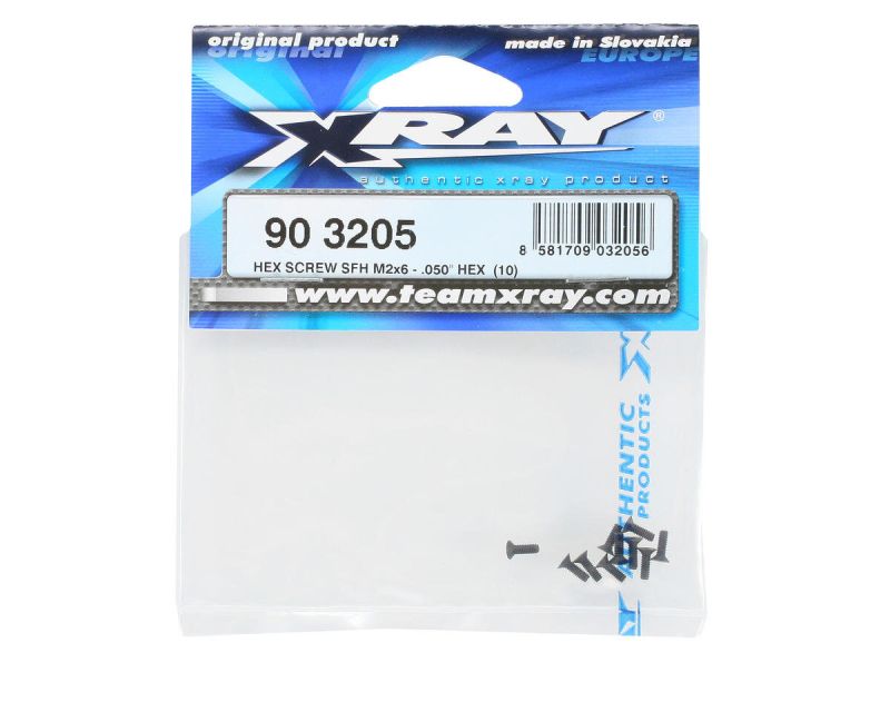 XRAY HEX SCREW SFH M2x 6 INCH HEX 0.50