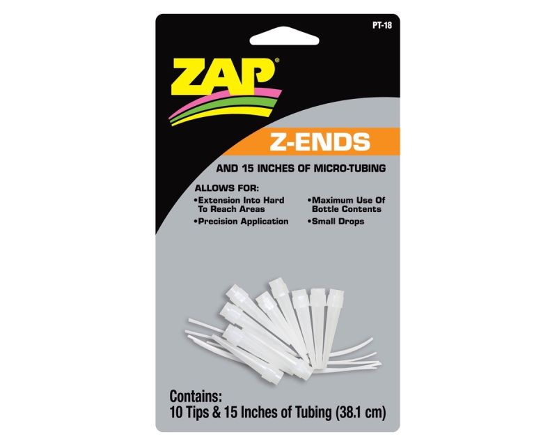 ZAP Kleber Z-Ends micro tubing 10 Extended Tips und 38cm of Micro Tubing 15 in. ZPT18