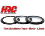 HRC Racing Feines Liniendekor Klebeband 1.5mm x 15m Schwarz 15m