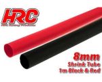 HRC Racing Schrumpfschlauch 8mm Rot und Schwarz 1m jede HRC5112G
