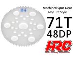 HRC Racing Hauptzahnrad 48dp Low Friction Gefräst Delrin Diff Style 71 Zähne HRC74871A