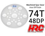 HRC Racing Hauptzahnrad 48dp Low Friction Gefräst Delrin Diff Style 74 Zähne HRC74874A