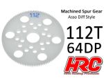 HRC Racing Hauptzahnrad 64dp Low Friction Gefräst Delrin Diff Style 112 Zähne HRC764112A