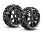 LOUISE B-Turbo Reifen soft auf Felge schwarz Buggy 1:8 LOUT3104SB