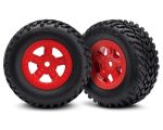 Traxxas Reifen auf Felge SCT rot TRX7674R